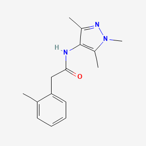 molecular formula C15H19N3O B7499842 2-(2-methylphenyl)-N-(1,3,5-trimethylpyrazol-4-yl)acetamide 