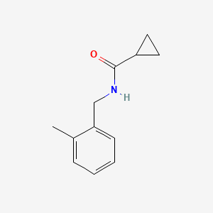 molecular formula C12H15NO B7499910 N-[(2-methylphenyl)methyl]cyclopropanecarboxamide 