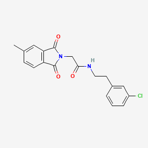molecular formula C19H17ClN2O3 B7499920 N-[2-(3-chlorophenyl)ethyl]-2-(5-methyl-1,3-dioxoisoindol-2-yl)acetamide 