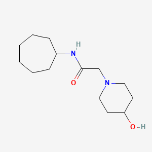 molecular formula C14H26N2O2 B7499928 N-cycloheptyl-2-(4-hydroxypiperidin-1-yl)acetamide 