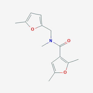 molecular formula C14H17NO3 B7499968 N,2,5-trimethyl-N-[(5-methylfuran-2-yl)methyl]furan-3-carboxamide 