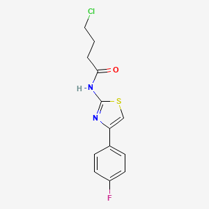 molecular formula C13H12ClFN2OS B7499981 4-chloro-N-[4-(4-fluorophenyl)-1,3-thiazol-2-yl]butanamide 