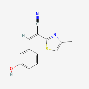 (Z)-3-(3-hydroxyphenyl)-2-(4-methyl-1,3-thiazol-2-yl)prop-2-enenitrile