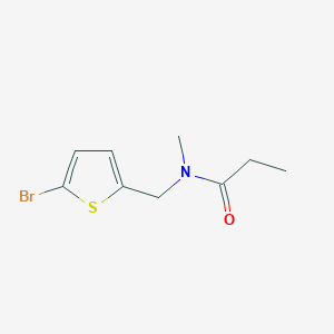 molecular formula C9H12BrNOS B7499995 N-[(5-bromothiophen-2-yl)methyl]-N-methylpropanamide 