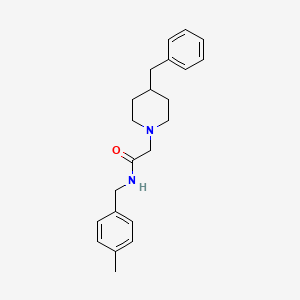 molecular formula C22H28N2O B7500004 2-(4-benzylpiperidin-1-yl)-N-[(4-methylphenyl)methyl]acetamide 