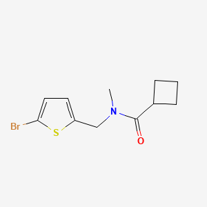 molecular formula C11H14BrNOS B7500019 N-[(5-bromothiophen-2-yl)methyl]-N-methylcyclobutanecarboxamide 