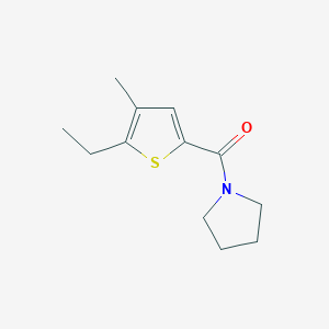 molecular formula C12H17NOS B7500042 1-(5-Ethyl-4-methylthiophene-2-carbonyl)pyrrolidine 