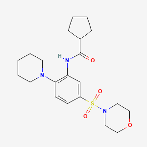 molecular formula C21H31N3O4S B7500061 N-(5-morpholin-4-ylsulfonyl-2-piperidin-1-ylphenyl)cyclopentanecarboxamide 