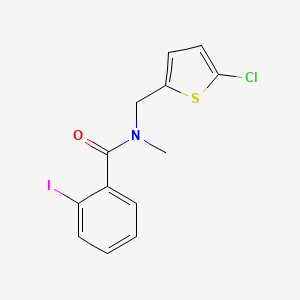 molecular formula C13H11ClINOS B7500071 N-[(5-chlorothiophen-2-yl)methyl]-2-iodo-N-methylbenzamide 