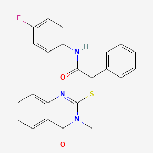 molecular formula C23H18FN3O2S B7500075 N-(4-fluorophenyl)-2-(3-methyl-4-oxoquinazolin-2-yl)sulfanyl-2-phenylacetamide 