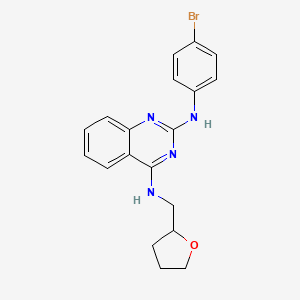 molecular formula C19H19BrN4O B7500094 2-N-(4-bromophenyl)-4-N-(oxolan-2-ylmethyl)quinazoline-2,4-diamine 