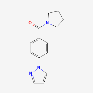 molecular formula C14H15N3O B7500122 (4-Pyrazol-1-ylphenyl)-pyrrolidin-1-ylmethanone 
