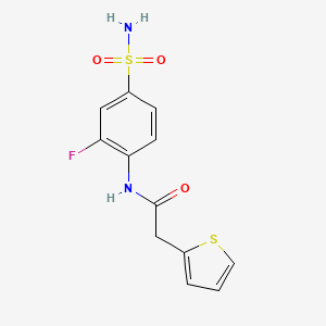molecular formula C12H11FN2O3S2 B7500152 N-(2-Fluoro-4-Sulfamoylphenyl)-2-(Thiophen-2-Yl)acetamide 