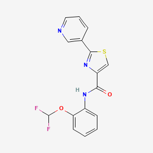 molecular formula C16H11F2N3O2S B7500201 N-[2-(difluoromethoxy)phenyl]-2-pyridin-3-yl-1,3-thiazole-4-carboxamide 