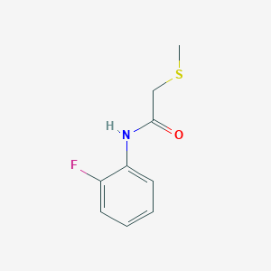 molecular formula C9H10FNOS B7500202 N-(2-fluorophenyl)-2-methylsulfanylacetamide 