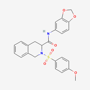 molecular formula C24H22N2O6S B7500238 N-(1,3-benzodioxol-5-yl)-2-(4-methoxyphenyl)sulfonyl-3,4-dihydro-1H-isoquinoline-3-carboxamide 