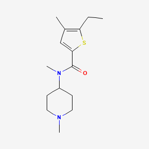 molecular formula C15H24N2OS B7500250 5-ethyl-N,4-dimethyl-N-(1-methylpiperidin-4-yl)thiophene-2-carboxamide 