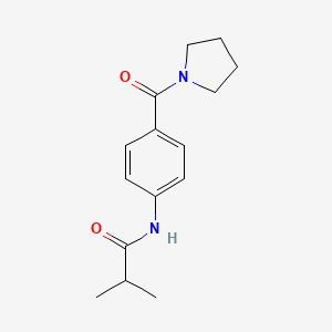 molecular formula C15H20N2O2 B7500261 2-methyl-N-[4-(pyrrolidine-1-carbonyl)phenyl]propanamide 