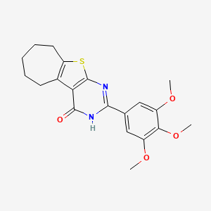 molecular formula C20H22N2O4S B7500291 2-(3,4,5-Trimethoxyphenyl)-3,5,6,7,8,9-hexahydro-4H-cyclohepta[4,5]thieno[2,3-d]pyrimidin-4-one 