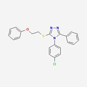 molecular formula C22H18ClN3OS B7500315 4-(4-chlorophenyl)-3-[(2-phenoxyethyl)sulfanyl]-5-phenyl-4H-1,2,4-triazole 
