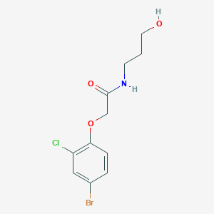 molecular formula C11H13BrClNO3 B7500320 2-(4-bromo-2-chlorophenoxy)-N-(3-hydroxypropyl)acetamide 