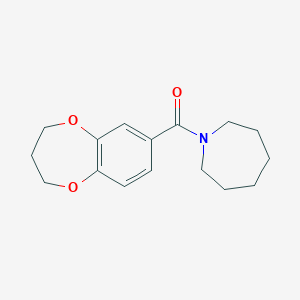 molecular formula C16H21NO3 B7500328 azepan-1-yl(3,4-dihydro-2H-1,5-benzodioxepin-7-yl)methanone 