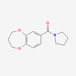 molecular formula C14H17NO3 B7500339 3,4-dihydro-2H-1,5-benzodioxepin-7-yl(pyrrolidin-1-yl)methanone 