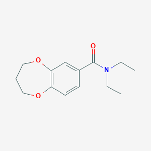 molecular formula C14H19NO3 B7500361 N,N-diethyl-3,4-dihydro-2H-1,5-benzodioxepine-7-carboxamide 