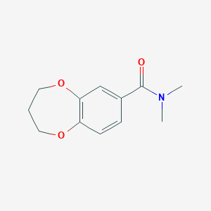 molecular formula C12H15NO3 B7500388 N,N-dimethyl-3,4-dihydro-2H-1,5-benzodioxepine-7-carboxamide 