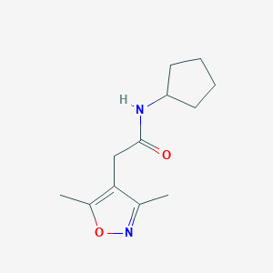 molecular formula C12H18N2O2 B7500423 N-cyclopentyl-2-(3,5-dimethyl-1,2-oxazol-4-yl)acetamide 