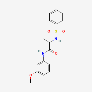molecular formula C16H18N2O4S B7500468 2-(benzenesulfonamido)-N-(3-methoxyphenyl)propanamide 