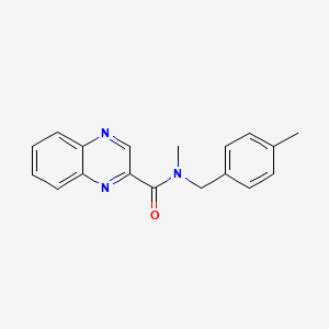 molecular formula C18H17N3O B7500469 N-methyl-N-[(4-methylphenyl)methyl]quinoxaline-2-carboxamide 