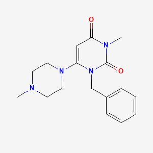 molecular formula C17H22N4O2 B7500490 1-Benzyl-3-methyl-6-(4-methylpiperazin-1-yl)pyrimidine-2,4-dione 