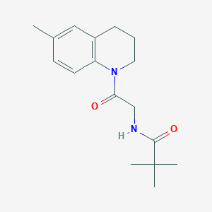 molecular formula C17H24N2O2 B7500525 2,2-dimethyl-N-[2-(6-methyl-3,4-dihydro-2H-quinolin-1-yl)-2-oxoethyl]propanamide 
