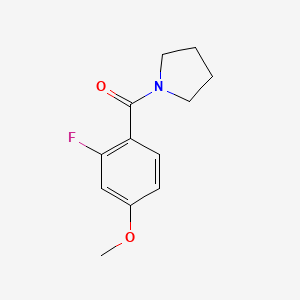 molecular formula C12H14FNO2 B7500532 (2-Fluoro-4-methoxyphenyl)-pyrrolidin-1-ylmethanone 