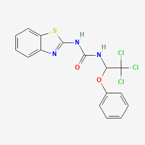 molecular formula C16H12Cl3N3O2S B7500588 1-(1,3-Benzothiazol-2-yl)-3-(2,2,2-trichloro-1-phenoxyethyl)urea 