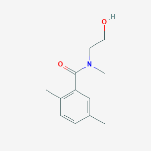 molecular formula C12H17NO2 B7500605 N-(2-hydroxyethyl)-N,2,5-trimethylbenzamide 