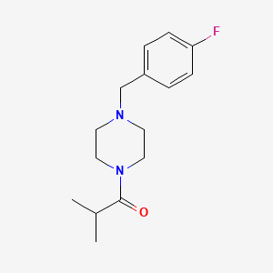 molecular formula C15H21FN2O B7500618 1-[4-[(4-Fluorophenyl)methyl]piperazin-1-yl]-2-methylpropan-1-one 