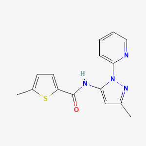 5-methyl-N-(5-methyl-2-pyridin-2-ylpyrazol-3-yl)thiophene-2-carboxamide