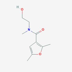 molecular formula C10H15NO3 B7500633 N-(2-hydroxyethyl)-N,2,5-trimethylfuran-3-carboxamide 