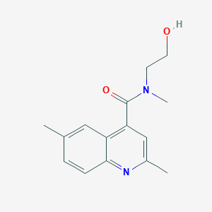 molecular formula C15H18N2O2 B7500651 N-(2-hydroxyethyl)-N,2,6-trimethylquinoline-4-carboxamide 