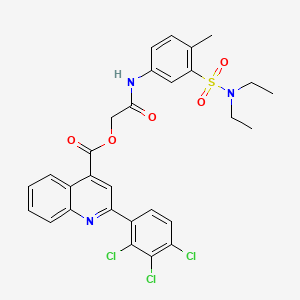 [2-[3-(Diethylsulfamoyl)-4-methylanilino]-2-oxoethyl] 2-(2,3,4-trichlorophenyl)quinoline-4-carboxylate