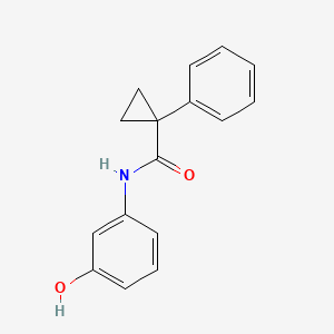molecular formula C16H15NO2 B7500678 N-(3-hydroxyphenyl)-1-phenylcyclopropane-1-carboxamide 