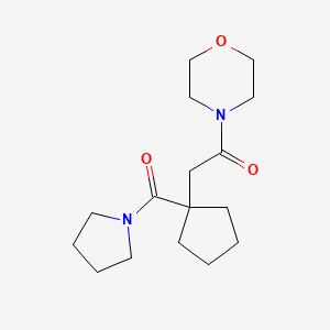 molecular formula C16H26N2O3 B7500690 1-Morpholin-4-yl-2-[1-(pyrrolidine-1-carbonyl)cyclopentyl]ethanone 