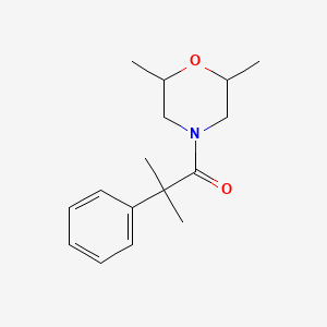 molecular formula C16H23NO2 B7500699 1-(2,6-Dimethylmorpholin-4-yl)-2-methyl-2-phenylpropan-1-one 