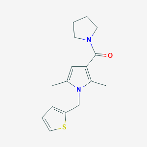 molecular formula C16H20N2OS B7500707 [2,5-Dimethyl-1-(thiophen-2-ylmethyl)pyrrol-3-yl]-pyrrolidin-1-ylmethanone 