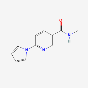 molecular formula C11H11N3O B7500734 N~3~-methyl-6-(1H-pyrrol-1-yl)nicotinamide 