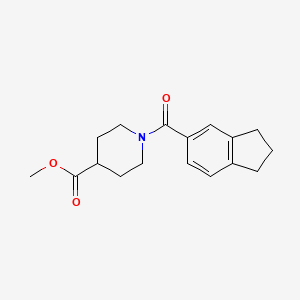 molecular formula C17H21NO3 B7500792 methyl 1-(2,3-dihydro-1H-indene-5-carbonyl)piperidine-4-carboxylate 
