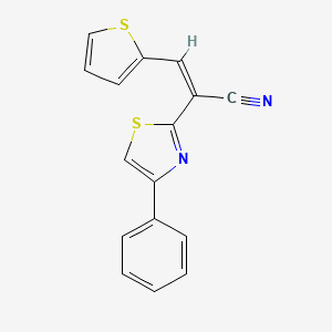 molecular formula C16H10N2S2 B7500845 (2Z)-2-(4-phenyl-1,3-thiazol-2-yl)-3-(thiophen-2-yl)prop-2-enenitrile 