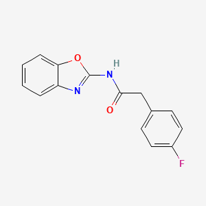 molecular formula C15H11FN2O2 B7500866 N-benzooxazol-2-yl-2-(4-fluorophenyl)acetamide 